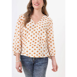 Cleo Blouse Cross Over Medium 3/4 Sleeve